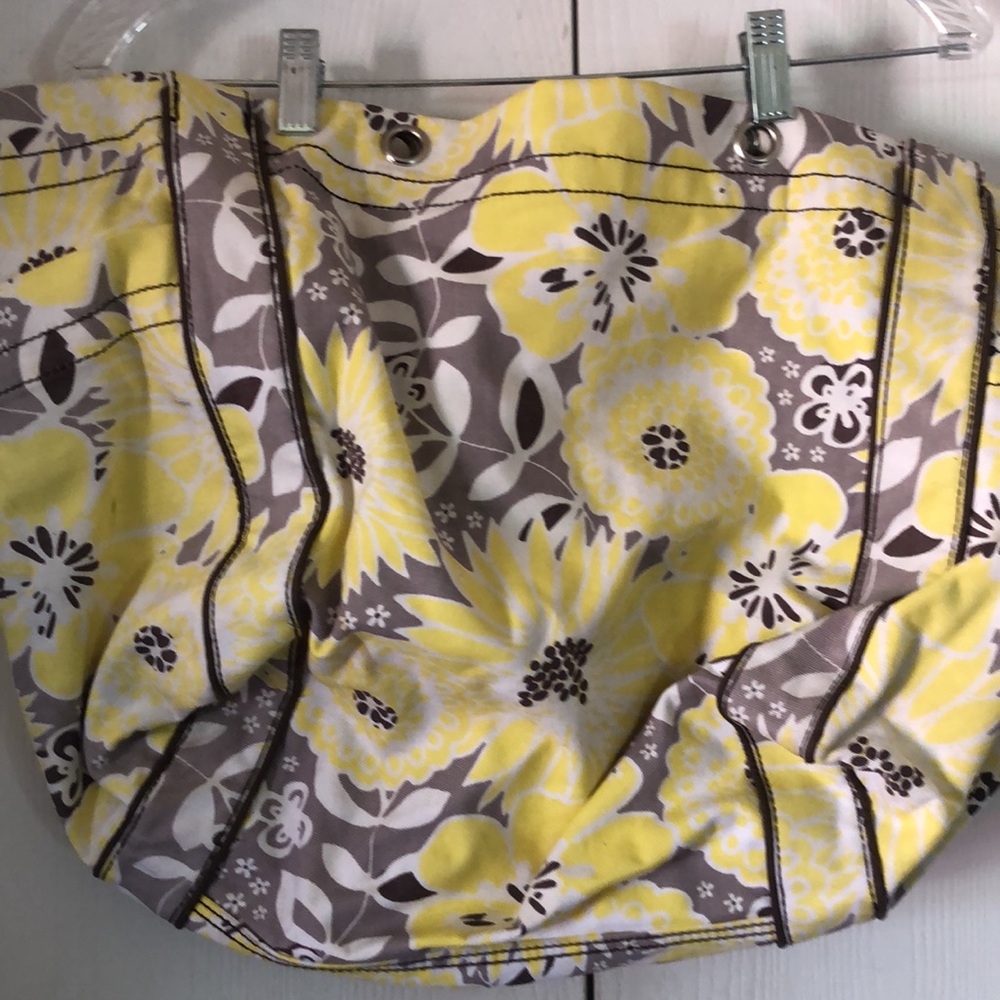 thirty one large spring Floral Yellow and Brown Tote Bag - Picture 7 of 11